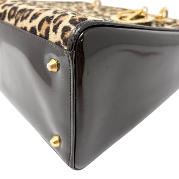 Christian Dior Vintage 2007 Lady Dior Pony Calf Hair Leopard Tote Bag [106048] - Picture 9 of 14